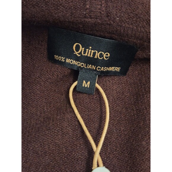 Quince 100% Mongolian Cashmere Full Zip Hoodie Sweater Medium NWT Rich Burgundy - Picture 6 of 14